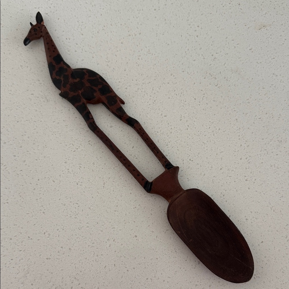 Artisan Giraffe Design Wooden Spoon